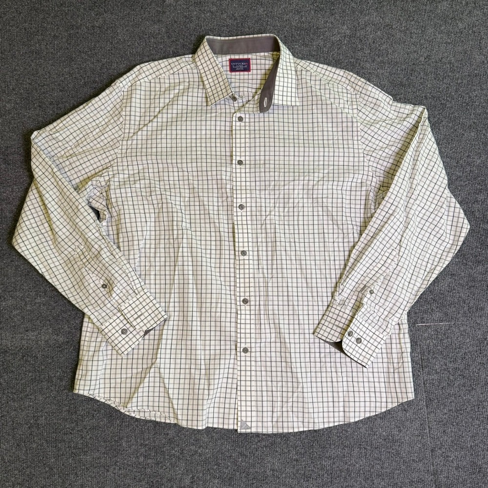 UNTUCKit Seiler-WF Mens XL Relaxed Fit Wrinkle Free Grid Check Button Down Shirt